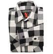 Milwaukee Leather MNG11633 Men's Flannel Plaid Shirt Black and White Long Sleeve Cotton Button Down Shirt