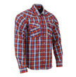 Milwaukee Leather MNG11638 Men's Red and Blue with White Long Sleeve Cotton Flannel Shirt