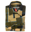 Milwaukee Leather MNG11639 Men's Flannel Plaid Beige with Black and Blue Long Sleeve Cotton Button Down Shirt