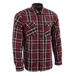 Milwaukee Leather MNG11640 Men's Flannel Plaid Shirt Maroon Black and White Long Sleeve Cotton Button Down Shirt