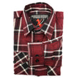 Milwaukee Leather MNG11640 Men's Flannel Plaid Shirt Maroon Black and White Long Sleeve Cotton Button Down Shirt