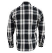 Milwaukee Leather MNG11644 Men's Flannel Plaid Black and White Long Sleeve Cotton Button Down Shirt