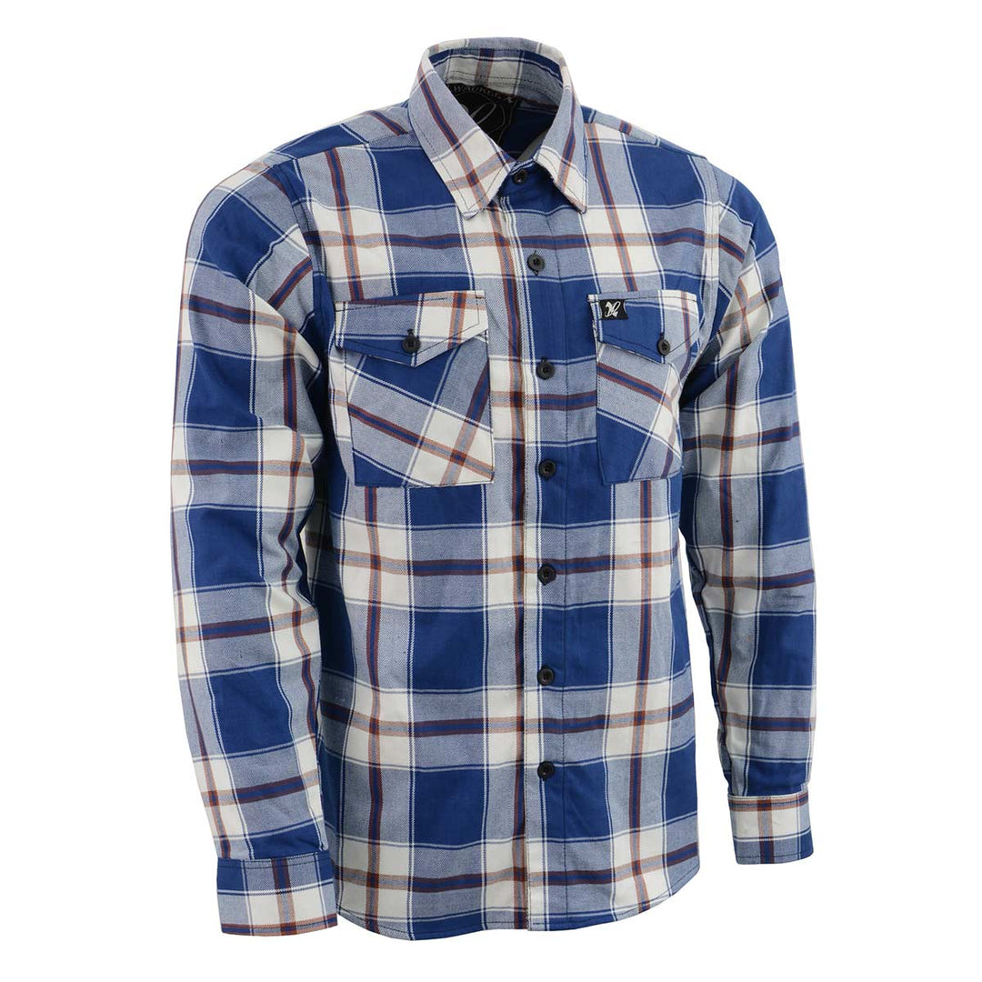 Milwaukee Leather Men’s Plaid Flannel Long Sleeve Shirt with Chest Pockets