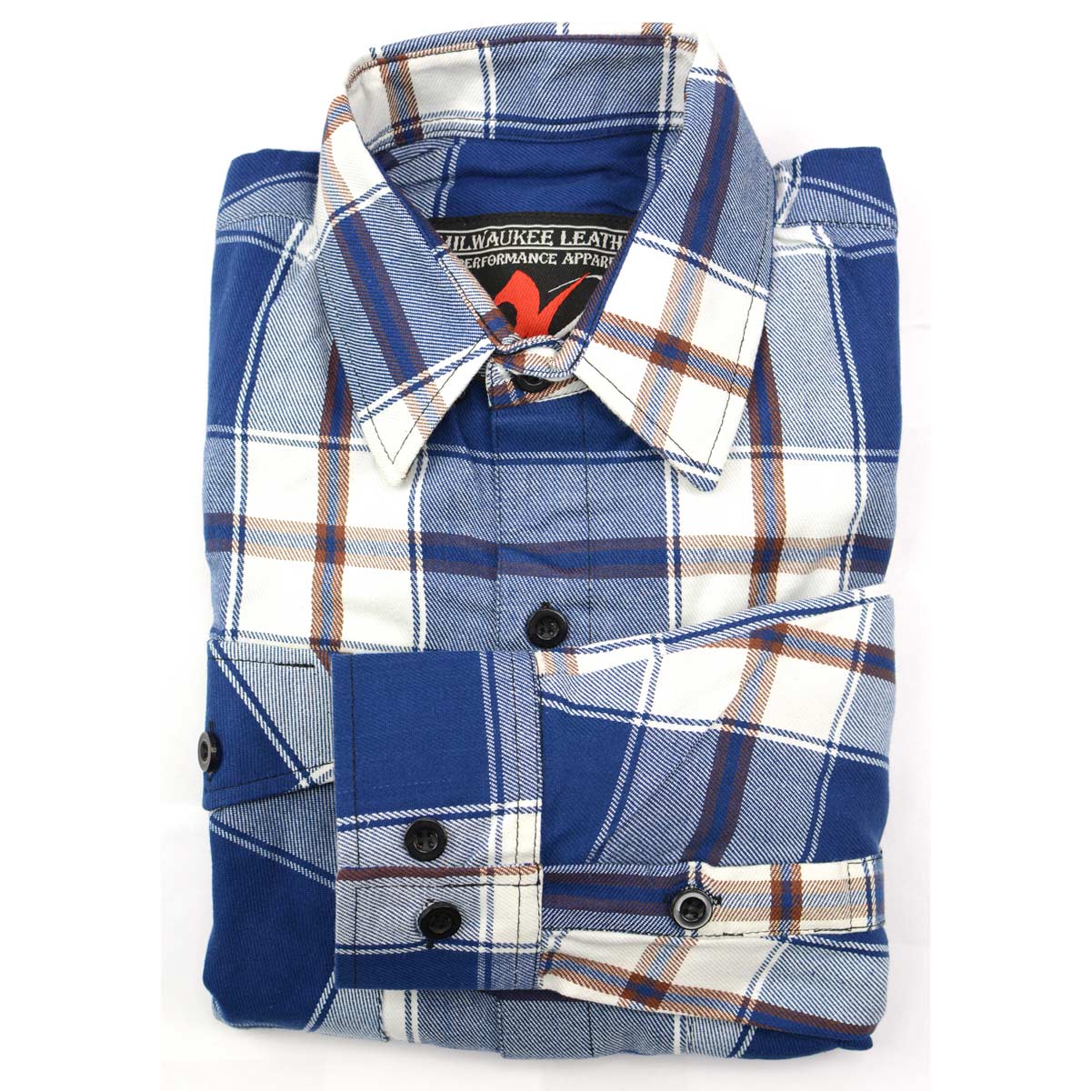 Milwaukee Leather Men’s Plaid Flannel Long Sleeve Shirt with Chest Pockets