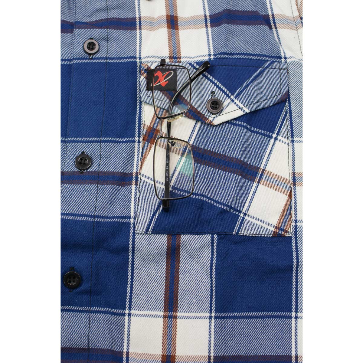 Milwaukee Leather Men’s Plaid Flannel Long Sleeve Shirt with Chest Pockets