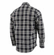 Milwaukee Leather Men's Flannel Plaid Shirt Black and White Long Sleeve Cotton Button Down Shirt MNG11646