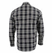 Milwaukee Leather Men's Flannel Plaid Shirt Black and White Long Sleeve Cotton Button Down Shirt MNG11646
