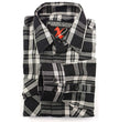 Milwaukee Leather Men's Flannel Plaid Shirt Black and White Long Sleeve Cotton Button Down Shirt MNG11646