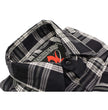 Milwaukee Leather Men's Flannel Plaid Shirt Black and White Long Sleeve Cotton Button Down Shirt MNG11646