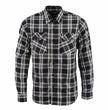 Milwaukee Leather MNG11646 Men's Flannel Plaid Shirt Black and White Long Sleeve Cotton Button Down Shirt