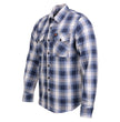 Milwaukee Leather MNG11650 Men's Blue and White Long Sleeve Cotton Flannel Shirt