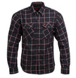 Milwaukee Leather MNG11651 Men's Black and Red Long Sleeve Cotton Flannel Shirt
