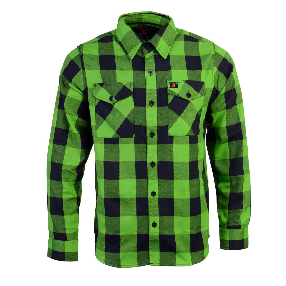 Milwaukee Leather Men’s Plaid Flannel Long Sleeve Shirt with Chest Pockets