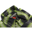 Milwaukee Leather MNG11657 Men's Black and Green with White Long Sleeve Cotton Flannel Shirt