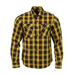 Milwaukee Leather MNG11666 Men's Black and Red with Yellow Long Sleeve Cotton Flannel Shirt