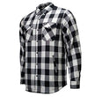MMCC Men's 'Desperado' Reversible Flannel Shirt - 100% Cotton Snap Front Plaid w/ Chest and Hand Pockets - MNG11804