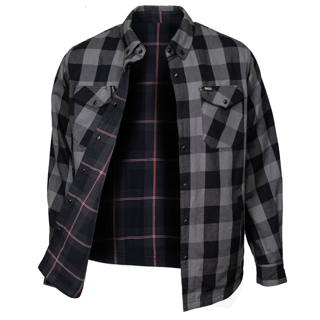 Milwaukee Motorcycle Clothing Co. Men's Reversible Plaid Flannel Shirt