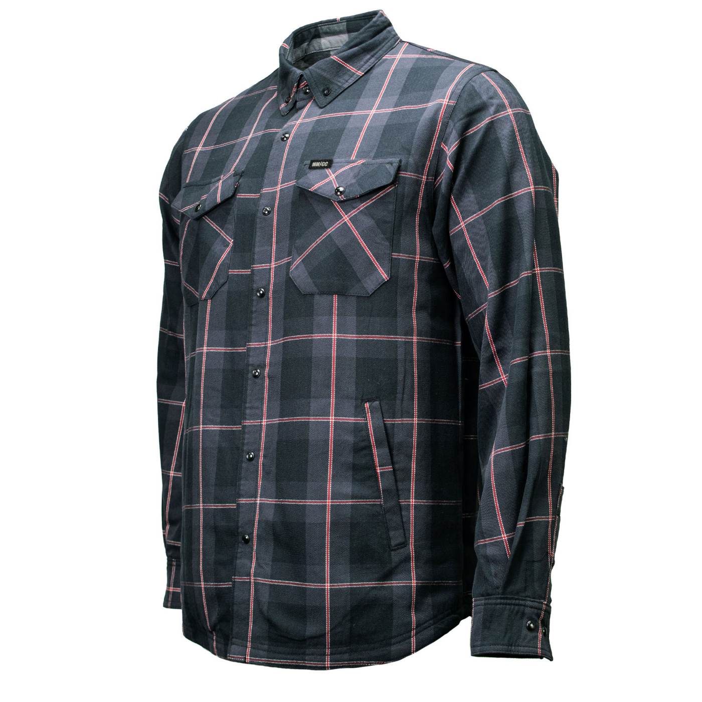 MMCC Men's 'Deadwood' Reversible Flannel Shirt - 100% Cotton Snap Front Plaid w/ Chest and Hand Pockets - MNG11805