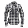 Milwaukee Leather MNG21600 Women's Casual Black and White Long Sleeve Cotton Flannel Shirt