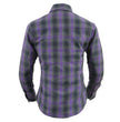 Milwaukee Leather MNG21603 Women's Casual Black with Purple Long Sleeve Casual Cotton Flannel Shirt