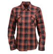 Milwaukee Leather MNG21607 Women's Casual Red and Black Long Sleeve Cotton Casual Flannel Shirt
