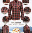 Milwaukee Leather MNG21607 Women's Casual Red and Black Long Sleeve Cotton Casual Flannel Shirt