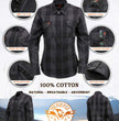 Milwaukee Leather MNG21608 Women's Casual Dark Gray and Black Long Sleeve Cotton Casual Flannel Shirt