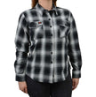 Milwaukee Leather MNG21611 Women's Black and White Long Sleeve Cotton Flannel Shirt