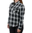 Milwaukee Leather MNG21611 Women's Black and White Long Sleeve Cotton Flannel Shirt