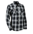 Milwaukee Leather MNG21611 Women's Black and White Long Sleeve Cotton Flannel Shirt