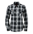Milwaukee Leather MNG21611 Women's Black and White Long Sleeve Cotton Flannel Shirt