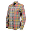 Milwaukee Leather MNG21614 Women's Gray and Red with Yellow Long Sleeve Cotton Flannel Shirt