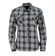 Milwaukee Leather MNG21615 Women's Black and White Long Sleeve Cotton Flannel Shirt