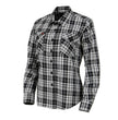 Milwaukee Leather MNG21615 Women's Black and White Long Sleeve Cotton Flannel Shirt