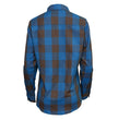 Milwaukee Leather MNG21618 Women's Brown and Aqua Long Sleeve Cotton Flannel Shirt