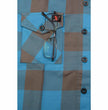 Milwaukee Leather MNG21618 Women's Brown and Aqua Long Sleeve Cotton Flannel Shirt