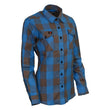 Milwaukee Leather MNG21618 Women's Brown and Aqua Long Sleeve Cotton Flannel Shirt