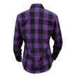 Milwaukee Leather MNG21619 Women's Black and Purple Long Sleeve Cotton Flannel Shirt