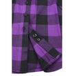 Milwaukee Leather MNG21619 Women's Black and Purple Long Sleeve Cotton Flannel Shirt