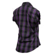 Milwaukee Leather MNG21624 Women's Flannel Black/Purple Button Sleeveless Cut Off Shirt w/ Frill Arms