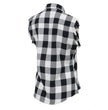 Milwaukee Leather MNG21625 Women's Flannel Down Sleeveless Shirt w/ Button Black / White & Cut Off Frill Arm Hole