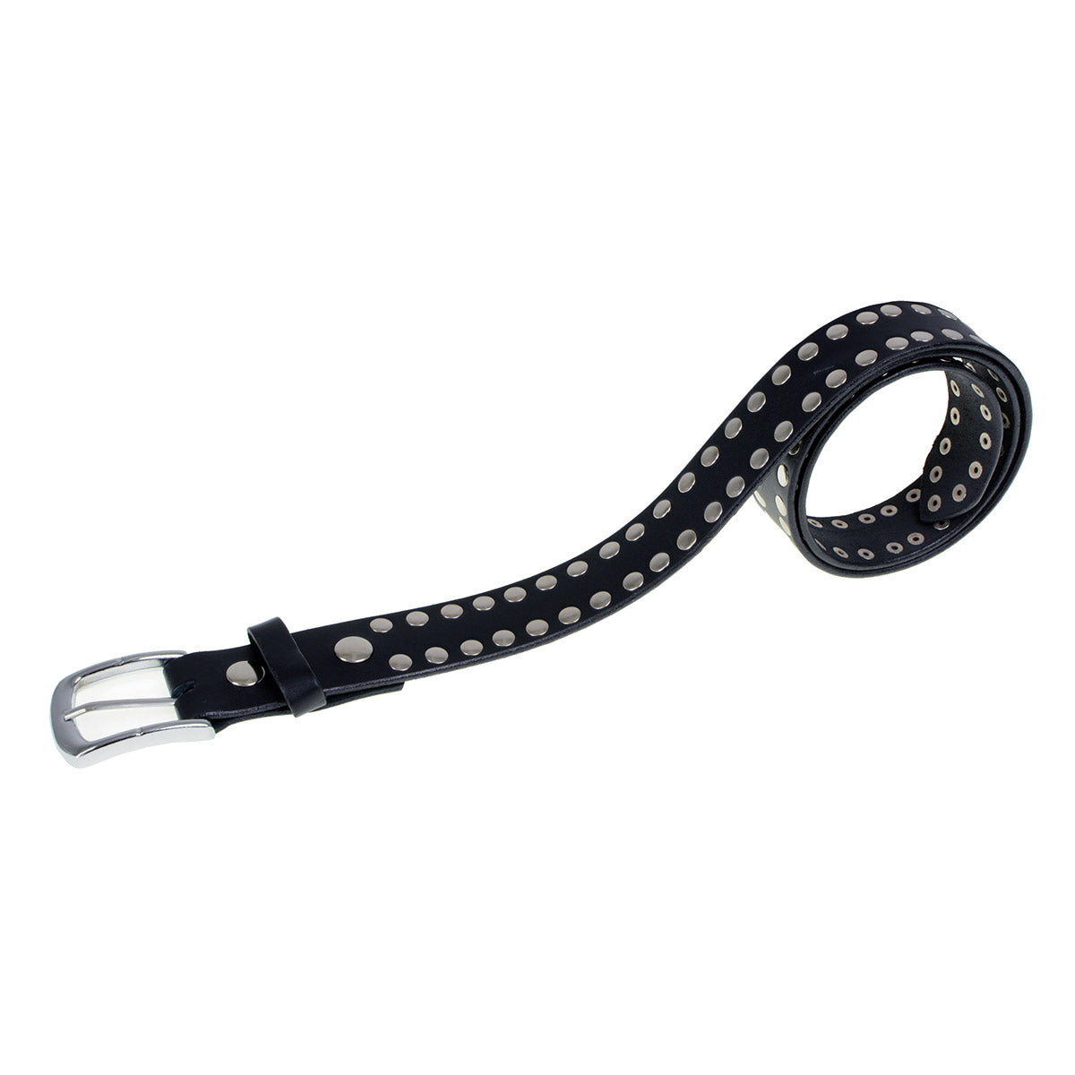 Milwaukee Leather Men's Black Studded Leather Belt, MP7100