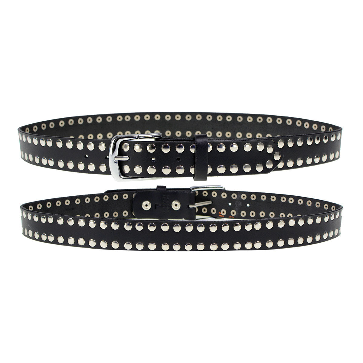 Milwaukee Leather Men's Black Studded Leather Belt, MP7100