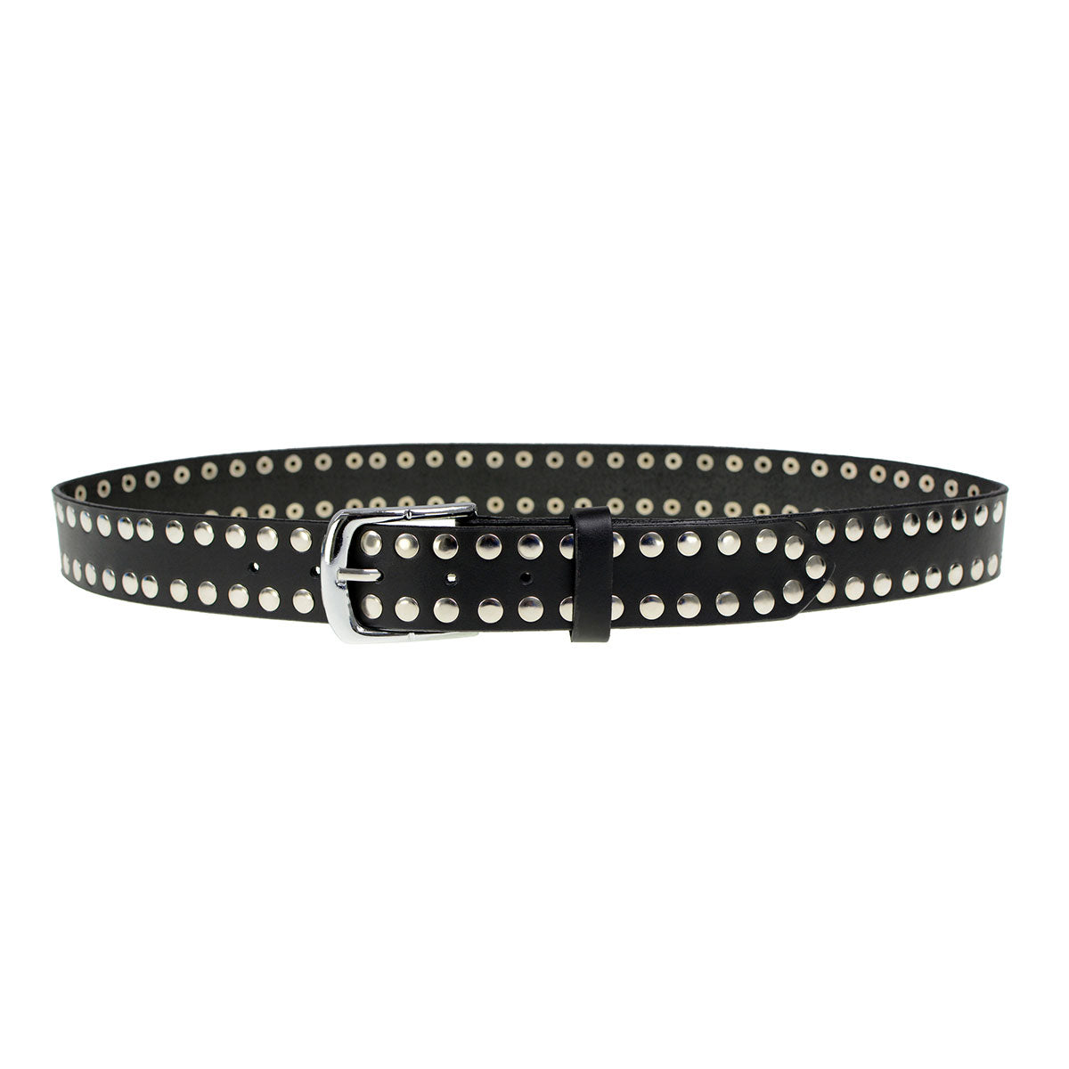 Milwaukee Leather Men's Black Studded Leather Belt, MP7100