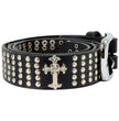 Milwaukee Leather Men's Black Cross Stud Leather Belt, MP7101