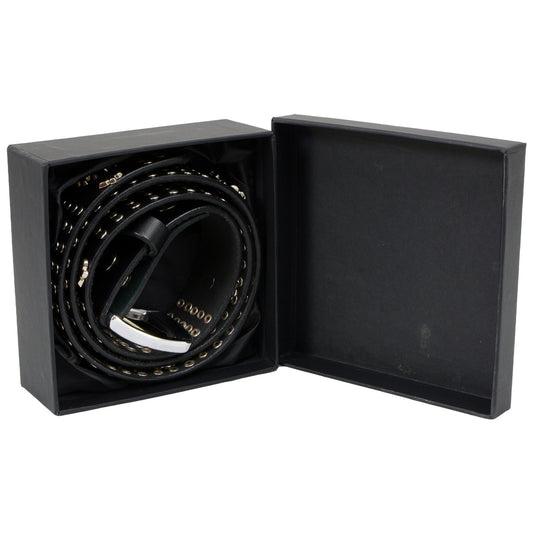 Milwaukee Leather Men's Black Cross Stud Leather Belt, MP7101