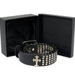 Milwaukee Leather Men's Black Cross Stud Leather Belt, MP7101