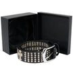 Milwaukee Leather Men's Black Cross Stud Leather Belt, MP7101