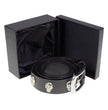 Milwaukee Leather MP7102 Men's Black Skull Heads Genuine Leather Belt for Biker with Buckle - 1.5 inches Wide