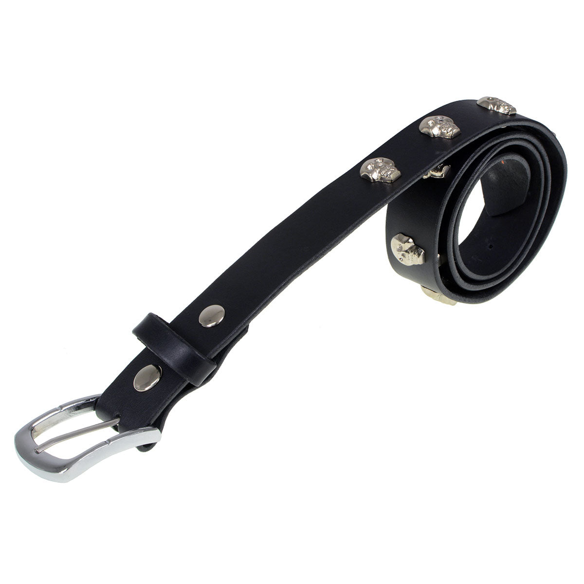 Milwaukee Leather Men's Black Skull Heads Leather Belt, MP7102
